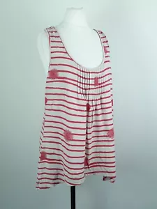 Mantaray Woman's Top Size 10 Crochet Pink Striped Floral Flower Sleeveless US 6 - Picture 1 of 12
