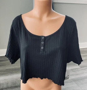 BP Size 3X Black Babydoll Cropped Top Womens NWT - Picture 1 of 5