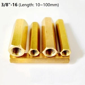 3/8"-16 Brass Long Rod Coupling Hex Nuts Connector Hex Connection Nuts Hexagon - Picture 1 of 5