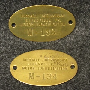 2 focos de identificación de motor Rockwell International Linesville PA M-133 M-134 2" - Imagen 1 de 3