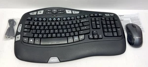 Logitech K350 Wave Keyboard & M510 Mouse, cord   (no dongle)  - Picture 1 of 6