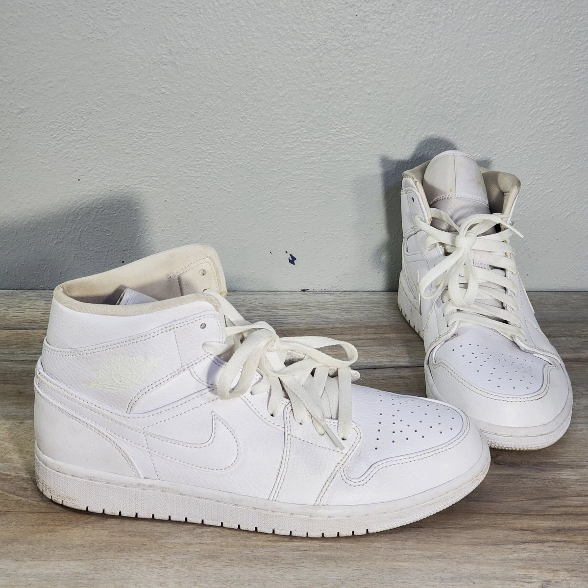 Nike Air Jordan 1 Mid \"Triple White 29㎝ Tênis Air Jordan 1 Mid 'Triple White'