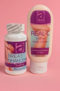 Set Real C bust-up body cream / crema senos & breast enhancer capsules busto - Picture 1 of 5