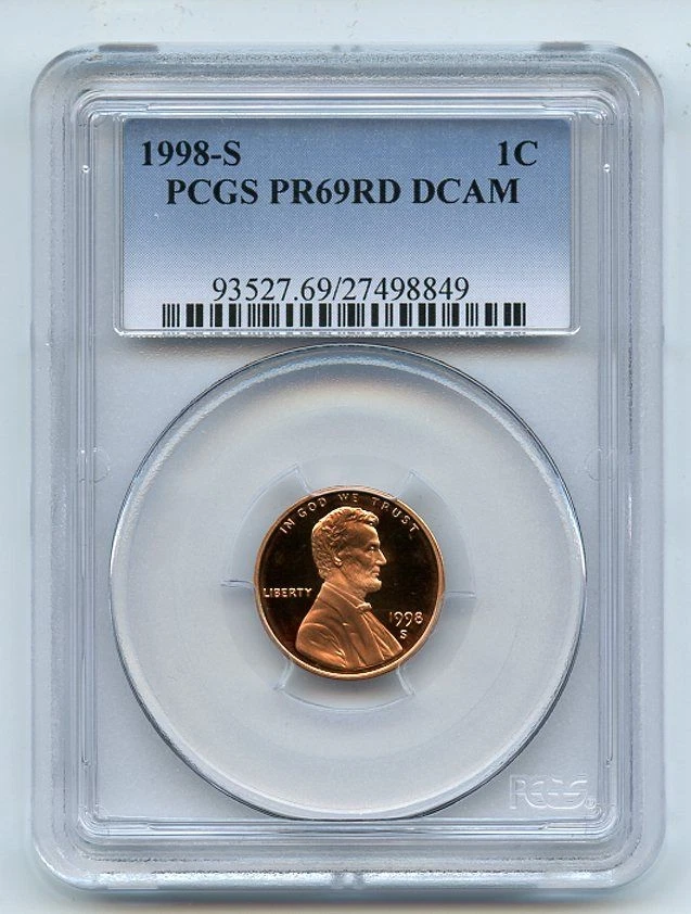 1998 S 1C Lincoln Cent Proof PCGS PR69DCAM - Image 1 of 1