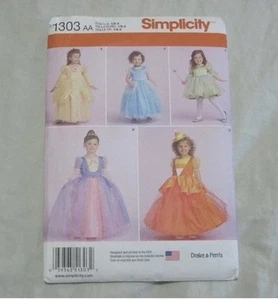 Simplicity Pattern 1303AA Princess Fairy Gown Halloween Costume NEW Sz 6Mo-2 Yr  - Picture 1 of 7