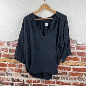 9seed Pullover Top Womens Small Black Cotton Gauze Boho Resort Wear USA - Picture 1 of 5