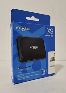 Crucial X9 1TB USB-C Portable SSD (CT1000X9SSD902) - New - Picture 1 of 3