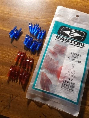 Easton Archery 4mm Deep 6 Nocks - Red - Blue (39 Total Lot)  - Image 1 of 4