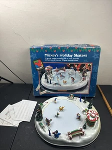 1996 Disney Mr. Christmas Mickey's Holiday Skaters Eislaufen Musical funktioniert - Bild 1 von 10