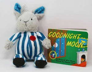 Goodnight Moon Plush Bunny Rabbit 10" and Boardbook Bundle Stripe Pajamas - Picture 1 of 12