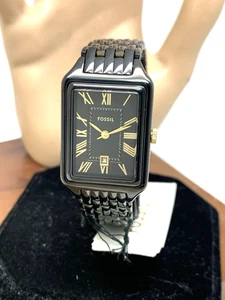 Reloj Mujer Fossil ES5385 Raquel Cuarzo Tanque Dorado Negro Acero Inoxidable 23mm - Imagen 1 de 12