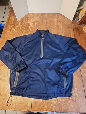 Sun Mountain RainFlex 1/4 Zip Golf Jacket Mens L Blue Waterproof Long Sleeve EUC - Image 1 of 4
