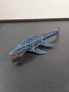 Vintage Mosasaurus dinosauro creatura marina mostro oceano blu grande giocattolo "13 figure - Foto 1 di 12