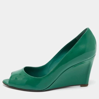 Zapatos de salón de cuña Sergio Rossi de charol verde talla 38 Foto 1 de 4