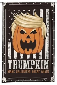 Trumpkin Make Halloween Great Again Yard Flag Decoration Multicolor 18" x 12" - Picture 1 of 4