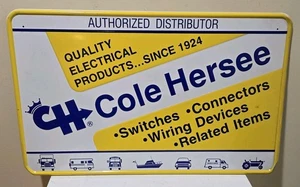 Letrero vintage de piezas eléctricas Cole Hersee 233/4" x 143/4" - Imagen 1 de 4