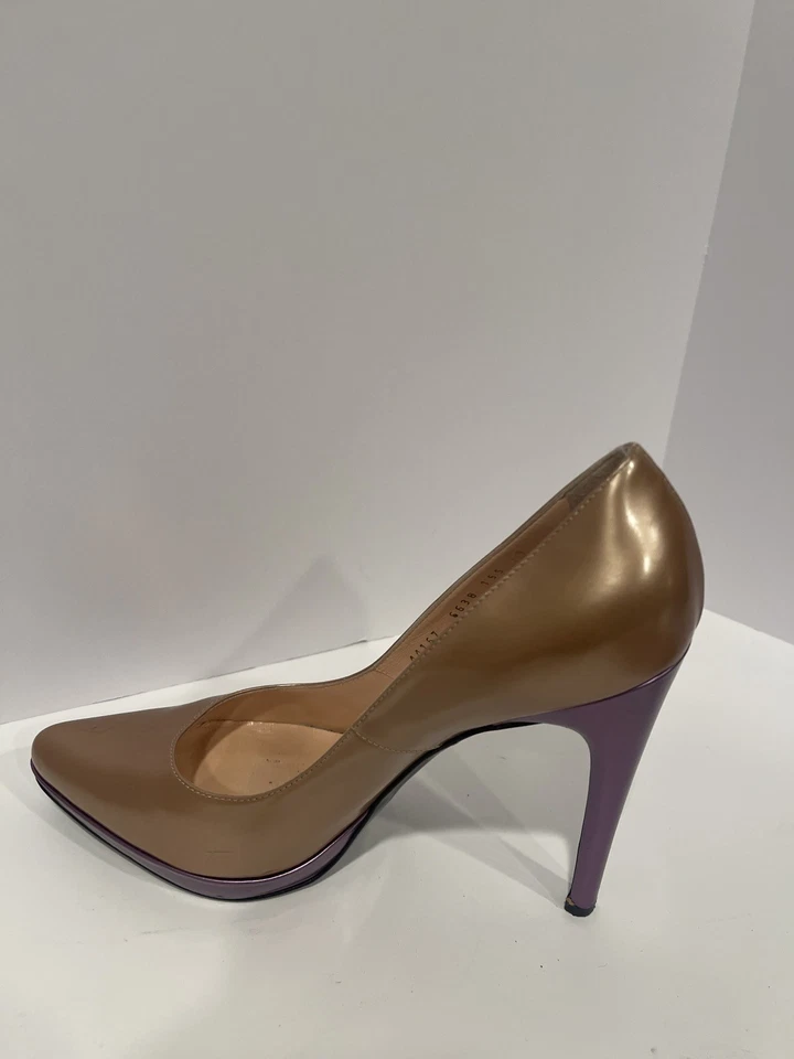 Zapatos de tacón Casadei dorados y morados talla 9 US Stiletto Foto 1 de 4