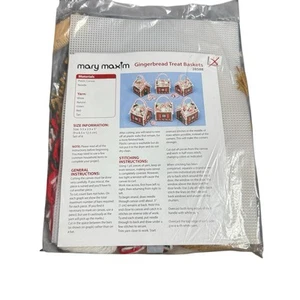 Vintage Mary Maxim Kunststoff Leinwand Kit Lebkuchen Leckerli Körbe, Weihnachten macht 6 - Bild 1 von 4