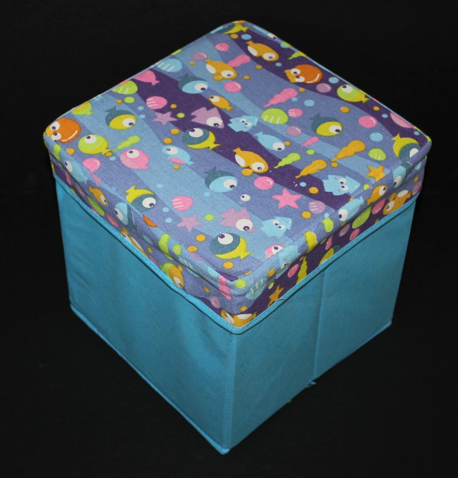 1 Kids Decor foldable chair ottoman storage cube organizer 9 3/4 x 9 3/4 x 10 IN - Image 1 of 1