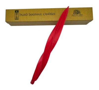 Velas de colección Hurd de cera de abejas cinta roja torcida Freemark Abbey 18" de alto Foto 1 de 4