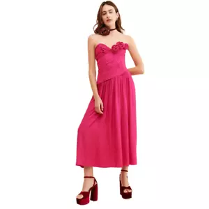 Maxi abito Free People rosa caldo fai un ingresso $298 nuovo con etichette 6 cocktail formale ballo - Foto 1 di 6
