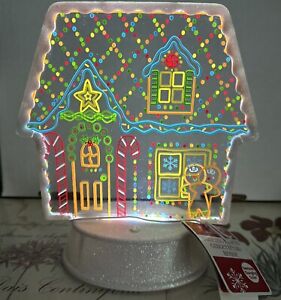 8" Hallmark Dancing Lights Gingerbread House Lights Move & Change Colors ✨Rare✨