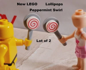 New LEGO Holiday Food Peppermint Lollipop Set Lot of 2 Girl Boy Candy Stocking - Picture 1 of 1