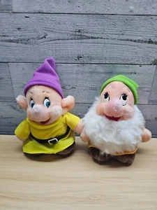 DISNEY DOPEY & BASHFUL 7 INCH PLUSH STUFFED TOYS - Picture 1 of 4