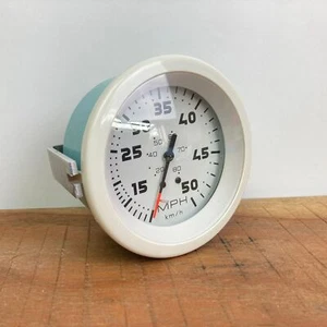 Teleflex Geschwindigkeitsanzeige weiß / weiße Blende Speedometer 50 MPH 80 Km/h - Bild 1 von 5