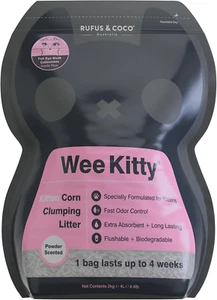 Rufus and Coco Wee Kitty Kitten Corn Clumping Litter 2Kg/4L - Picture 1 of 5