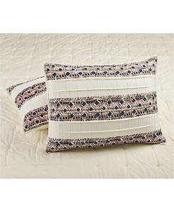 Martha Stewart Collection Pleats & Thank You Quilted Standard Sham 100% Cotton - Picture 1 of 2