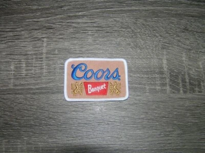 Coors Banquet Retro Vintage Style Beer Embroidered Iron On Patch 3" x 2"