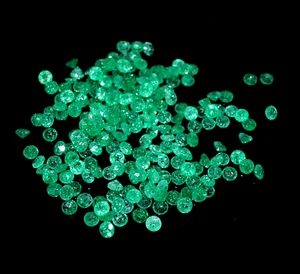 Natural Colombia Green Emerald 3 MM Round Cut GIE Certified 15 Pcs Lot Gemstone - Picture 1 of 10