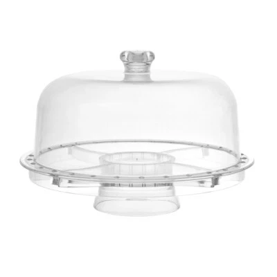 Lemon & Lime Crystal Plastic Multifunction Cake Display Stand With Lid 32x31cm - image 1 of 4