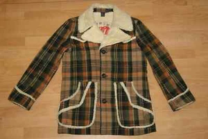 Diesel Rare Vintage Plaid Tartan Sherling Sheepskin Sherpa - Picture 1 of 8