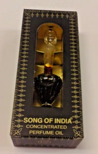 SONG OF INDIA CONCENTRATED PERFUME OIL AMBER  FANCY BLOWN GLASS BOTTLE - Picture 1 of 3
