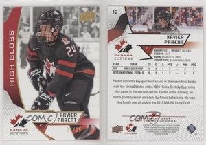 2019 Upper Deck Team Canada Juniors High Gloss /25 Xavier Parent #12