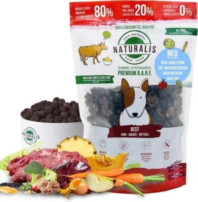 Naturalis 1kg TrockenBARF Hundefutter 80%Rind 20%Gemüse  zusatzfrei getreidefrei - Bild 1 von 4