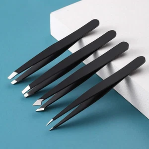 4Pcs Professional Tweezers Multi-Purpose Eyebrow Tweezers & Ingrown Facial Hair - Picture 1 of 19