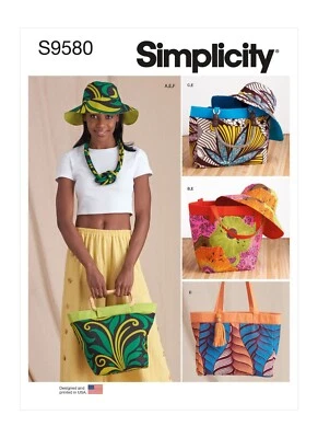 SIMPLICITY 9580 BAGS HAT NECKLACE Simplicity Sewing Pattern Skill: AVERAGE - Image 1 of 4