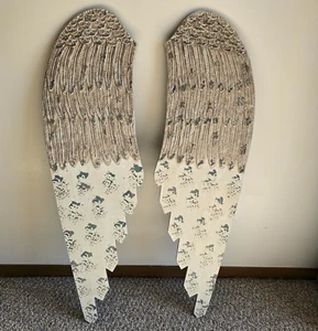 Angel Wings Wall Decor Wood Large 45" Christmas Farmhouse Rustic Gypsy Hanging - Picture 1 of 16