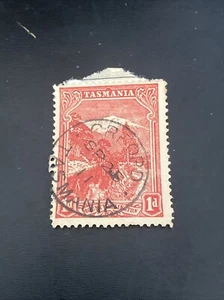 Tasmania 1d Red Stamp Amazing Quality Clear Cancel - Bild 1 von 3