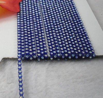 Cristal de vidrio grado B AB 2mm pedrería lotes bandas de color cadena 10 yardas ss6 Foto 1 de 3