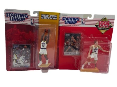 Set Of  Two 1994 & 1995 NBA Kenner Starting Lineup Figure Utah Jazz Figures Foto 1 de 4