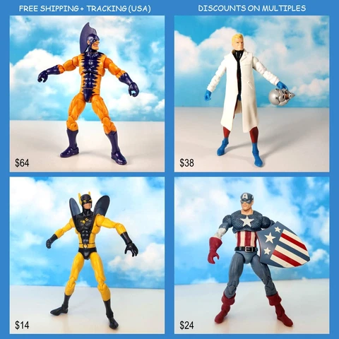 Marvel Universe 3.75 figures Tigershark, Ant Man, Yellowjacket, Captain America Cover