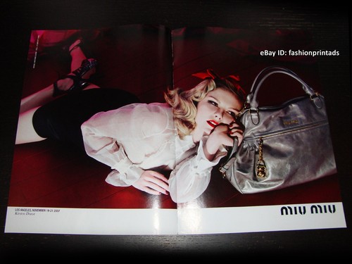 MIU MIU ANNUNCIO STAMPA 2 pagine primavera 2008 KIRSTEN DUNST Mert Alas & Marcus Piggott