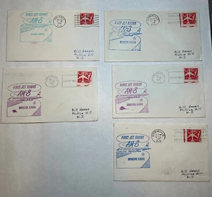 1961 11 First Flight Envelopes Birmingham, Aruba, Ireland, Tahiti, Barbados... - Picture 1 of 4