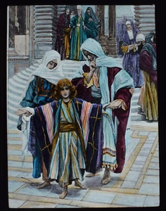 JOSEPHS TECHNICOLOR DREAMCOAT C1910 TISSOT Magic Lantern Slide RELIGION - Picture 1 of 3