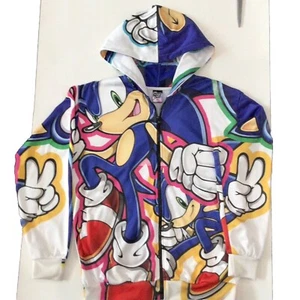 COLORFUL Sonic the Hedgehog Full Zip Hoodie Peace Sz XS by Rage On - Polyester - Picture 1 of 11