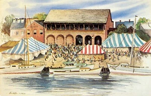 George Phillips Harbour House Restaurant  Artist Signed  Annapolis,MD Vtg 1966  - Picture 1 of 2